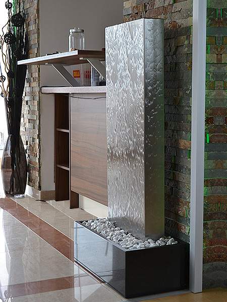 Stand fountain stainless steel water wall