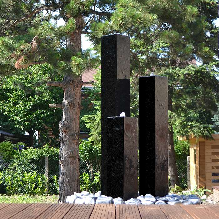 garden fountain-granite-fountain-3-column-fountain20x20-01 stone pillar