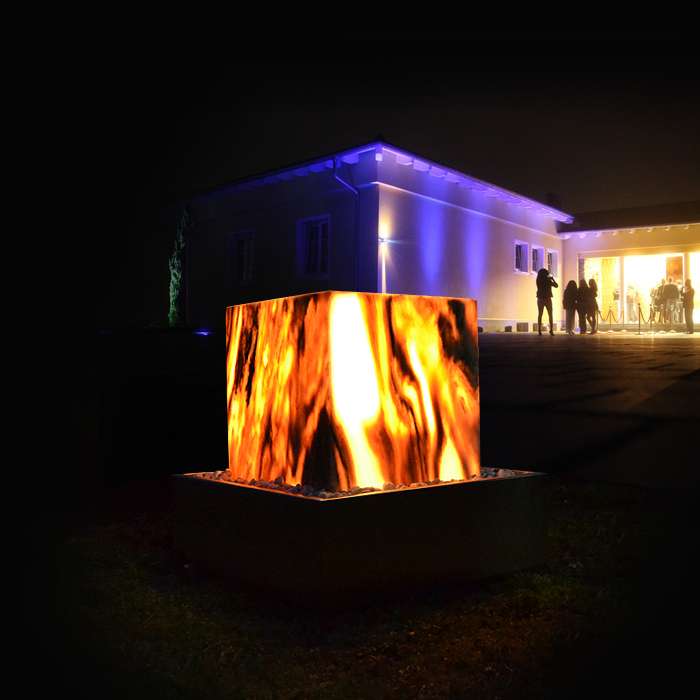 Fontaine de jardin Sölker cube en marbre