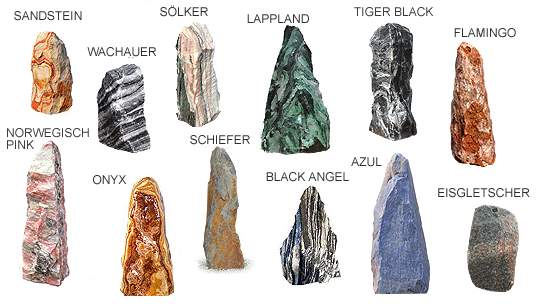 diferentes piedras de origen como ofertas