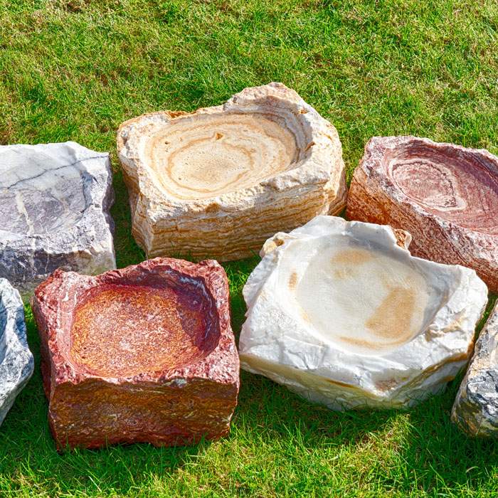 bird bath made of natural stone